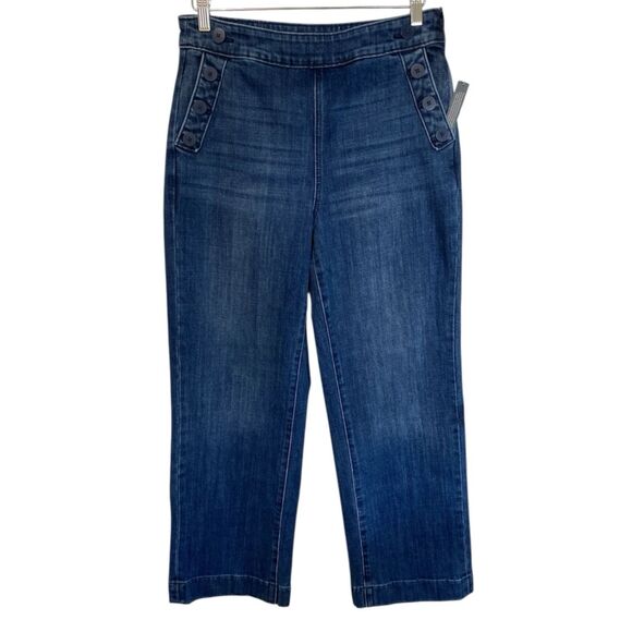 Talbots Denim - Talbots Women’s Wide Leg Jeans Size 8 (31x29.5) High Waist Sailor Side Zip
